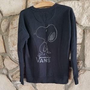 VANS x PEANUTS Black Tonal Snoopy Crew Neck Sweatshirt Unisex SZ: XS